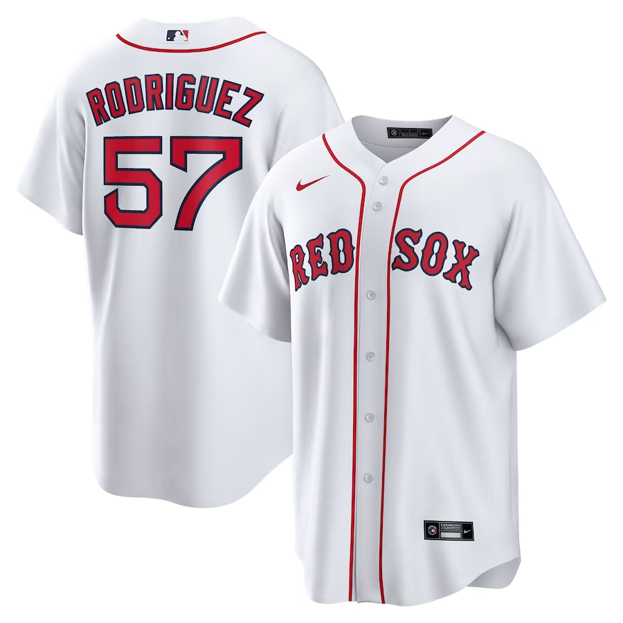 Men's Boston Red Sox Joely Rodriguez #57 White Home Jersey
